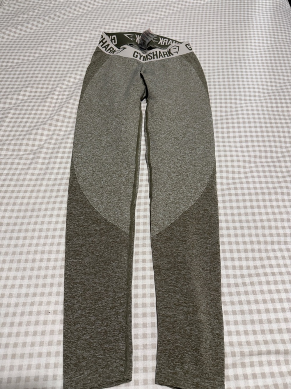 Gymshark Charcoal Leggings with Teal Waistband